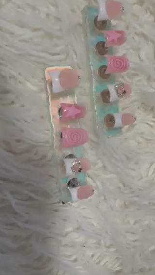 Pink Aura Duck Press-Ons